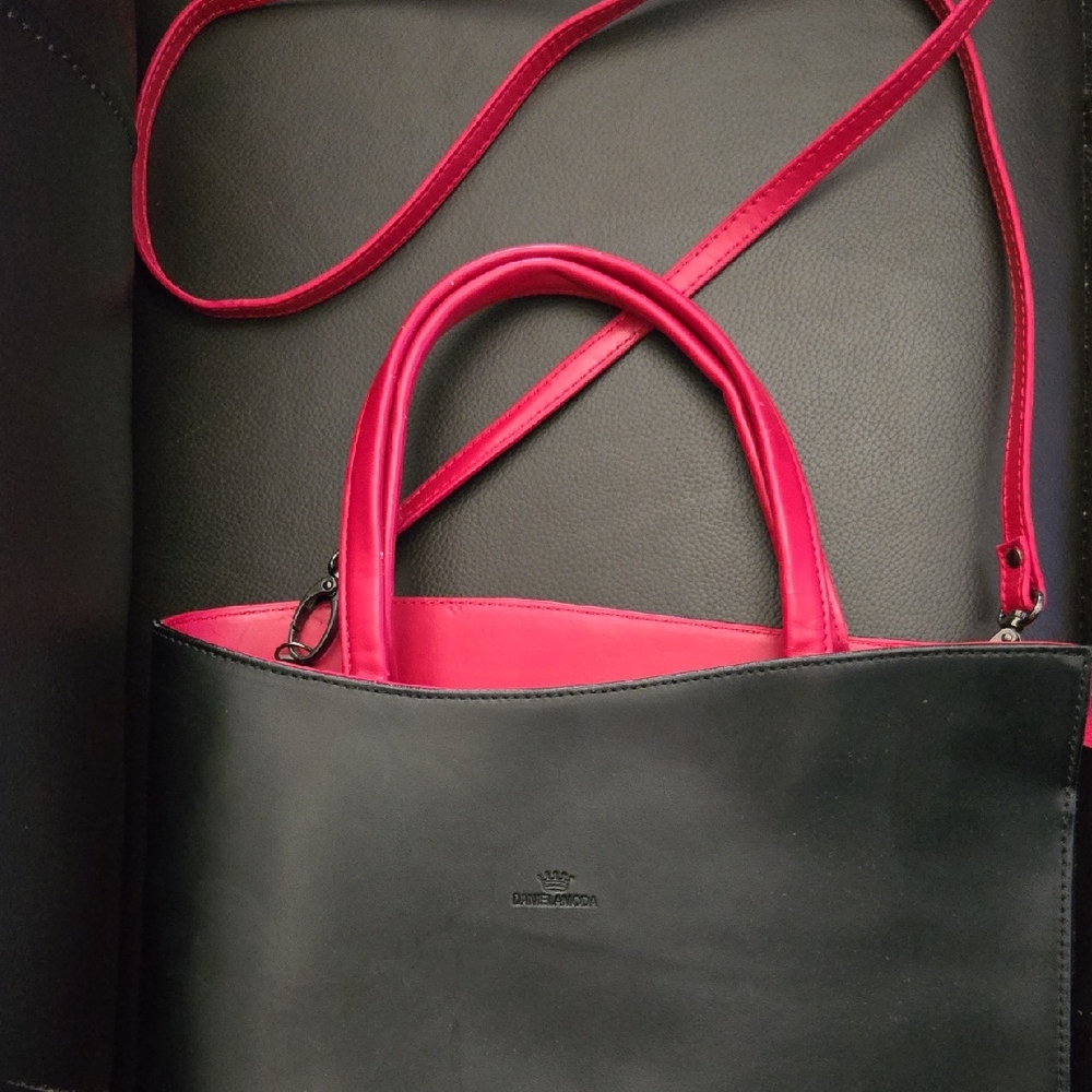 Chic Black and Pink Shoulder Bag